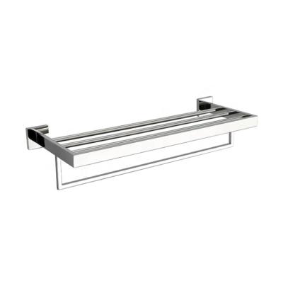 China Durable Hot Selling 304 Stainless Steel Silver Square Towel Rack For Bathroom for sale