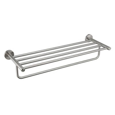 China Durable Hot Selling 304 Stainless Steel Bath Towel Rack Silver Polishing Bathroom Hotel for sale