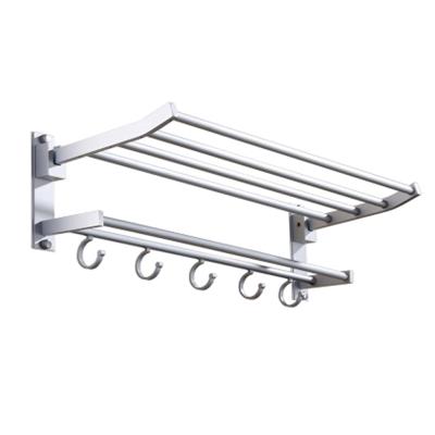 China Bathroom Hotel Space Durable Hot Selling Aluminum Towel Rack With 5 Hooks for sale