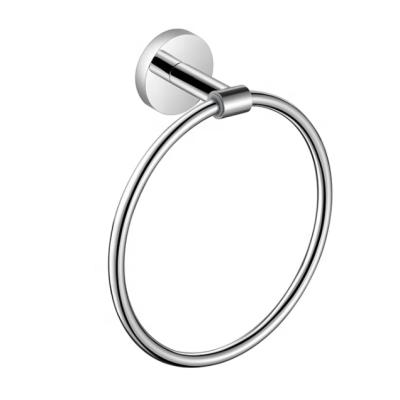 China 304 Stainless Steel Hotel Single Towel Ring Holder High Quality Durable Small Bathroom Pieces for sale