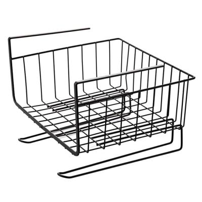 China Sustainable Slide Out Cabinet Organizer Under Shelf Storage Basket Kitchen Pantry Pull Out Sliding Metal Basket Drawer Storage for sale