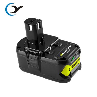 China Machine Tools Factory Supply P108 Cordless Power Tool Battery 18V 5000mAh Li-ion Rechargeable Battery For Ryobi Cordless Drill P108 Battery for sale