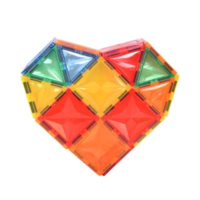 China 2021 Magnetic Building Toy 60 Pcs Diamond Shaped Tiles ABS Plastic Toy Building Blocks Magnetic Tiles Educational Toys for sale