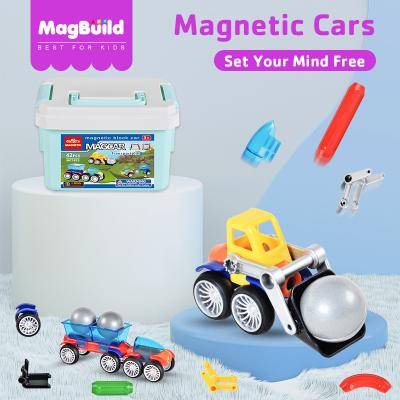 China Magnetic Construction Toy 42 Pcs Building Blocks Toys Educational Building Magnetic Vehicle Car Toys Educational Toys For Boys for sale