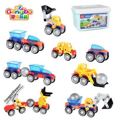 China Creative Building Toy 42pcs Magnet Cars Toy Set With Plastic Gift Box Stick And Magnetic Balls Toys for sale