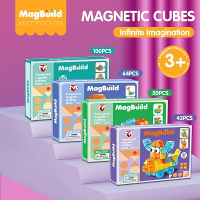 China Building Toy Amazon Online Maths Learning Block Set Magnetic Building Toys Crystal Magnet Cube Blocks Business Puzzle Toys for sale