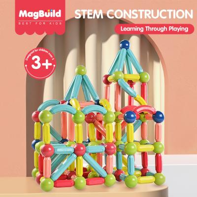 China 65PCS Magnetic Building Toy Building Block STEM Preschool Toys Magnetic Sticks Certified Magnetic Building Blocks for sale