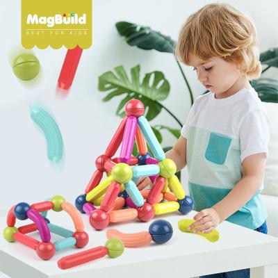 China 37PCS Construction Toy Sticks and Balls Magnetic Building Blocks Toys Magnetic Rods and Balls Toys Set ROD Learning Toys for sale