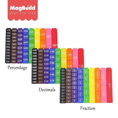 China Intelligence Toy MagBuild Educational Math Toys Multifunctional Teacher Approved Fraction Cubes Blocks Multifunctional Mathematics Teaching Aid for sale