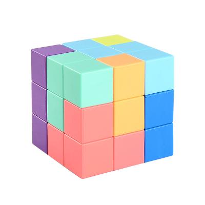 China Magic Cube 3D Brain Training Toys Solid Rainbow Creative Magnetic Block Educational Eco-friendly Material Colors Cubes Puzzle Games for sale