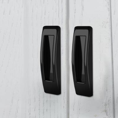 China Modern Furniture Plastic Knobs Handle Plastic Black Door Handles Pull Handles Door Cabinet for sale