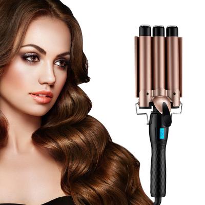 China HAIR CURLER Professional 3 in 1 Hair Straightener and Curling Iron Ceramic Triple Barrel Hair Curler Irons Hair Wave Styling Tools Hair Styler for sale