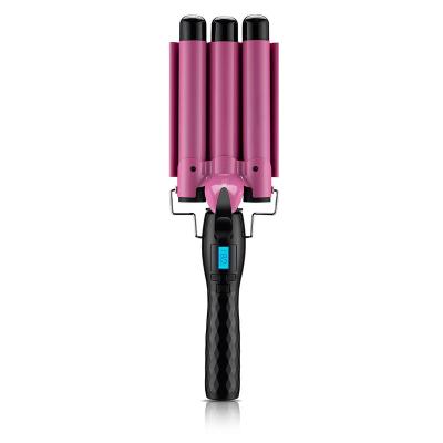 China HAIR CURLER Home Use Ionic Hair Curler LCD Three Barrel Wave Curling Automatic Triple Barrel Ceramic Iron Hair Curler New Curl Hair Curler for sale