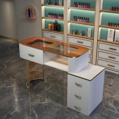 China Modern  Luxury LightSpa Modern metal light luxury manicure table special price marble double manicure table for sale