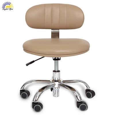 China Modern  Luxury LightSpaSpa Salon Beauty Nail Manicure Pink Office Chair Adjustable Swivel Technician Pedicure Stool Chair for sale