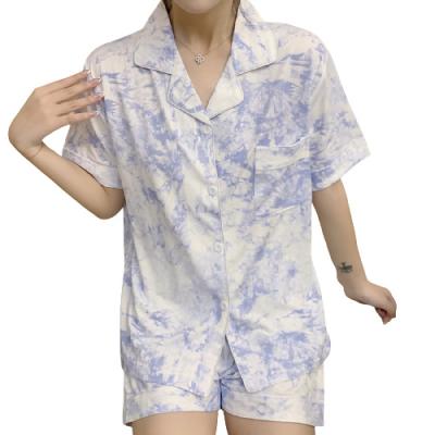 China Wholesale Vintage QUICK DRY Pajamas For Adults Women Summer Shorts Sleeves Popular Womens Polyester Shorts Pajamas for sale