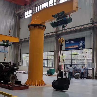 China Jib Crane 10 ton floor arm cantilever jib crane mobile pillar pedestal fixed on slewing columns with crane for sale