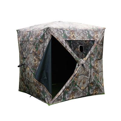 China Portable Double Layers Water Fader Outdoor Camouflage Tents Outdoor Camouflage Wildlife Luxury Ground Blind Hunting Noise Up Hunting Blind Tents for sale