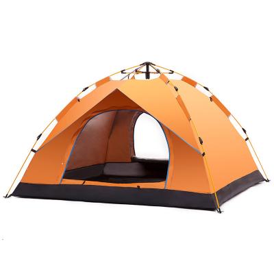 China Pest Control Double Layer 3-4 Person Spring Automatic Hydraulic Style Waterproof Family Raising Camping Tent for sale