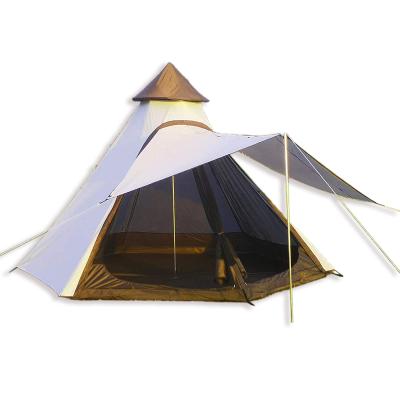 China Straight Tether Type Hot Sale Canvas Tent Waterproof Windproof Bell Tent For Family Camping In All Seasons for sale