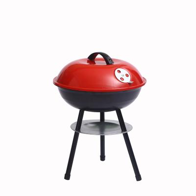 China Portable Korean Round Charcoal Grill Kettle Apple Shape Stainless Steel Outdoor Camping Portable Lightweight Grill For Family Picnic for sale