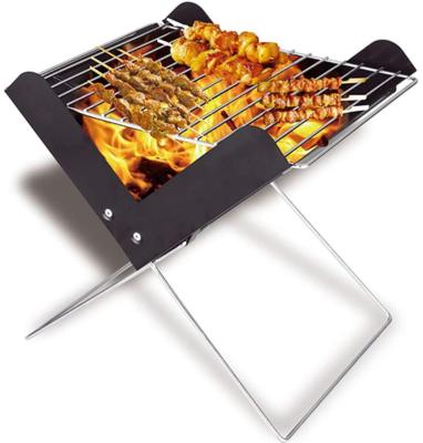 China Stainless Steel X Shape Folding Camping Grills Black Korean Style Portable Outdoor Portable Charcoal BBQ Grills for sale