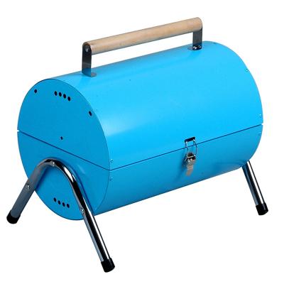 China Portable Factory Made 2 in 1 Mini Portable Outdoor Blue Picnic BBQ Grill Korean Charcoal BBQ Grills for Camping Cooking for sale