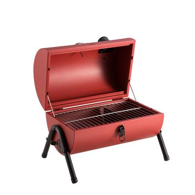 China Factory Red Mini Charcoal Grill BBQ Grill Custom Foldable Portable Charcoal Grill Small Outdoor Camping Grills for sale