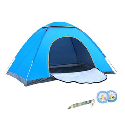 China Waterpoof Single Layer Oxford Waterproof Shade Thickened Silver Coating 2 Person Camping Automatic Pop Up Tent for sale