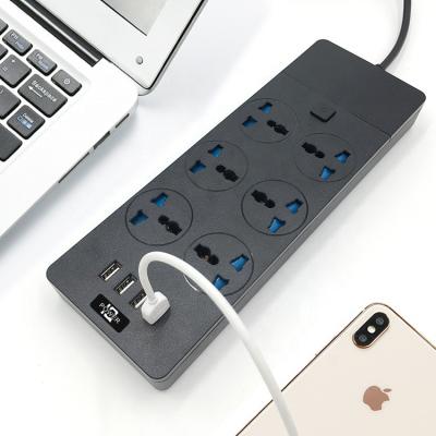 China Security door PC flame retardant material 2021 New Power Strip 2M Extension Cord Household Electrical 6 Extension Sockets +4 USB for sale