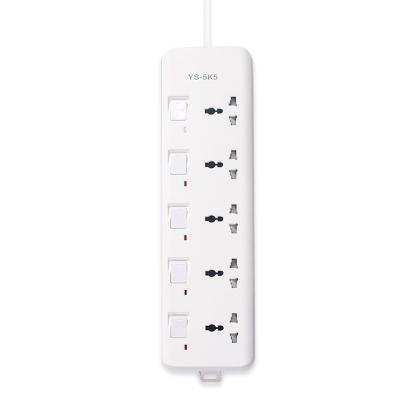 China PC flame retardant material 2021 new power extension independent switch strip 2500W multi-plug power board universal, 3 standard plug sockets for sale