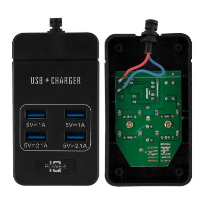 China Functional features China High Quality 110-250v Rated Voltage Black 4 Usb Charging Ports For Home for sale