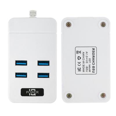 China PC flame retardant material Professional Manufacturer Supply 110v-250v Rated Voltage White 4 Usb Power Strip for sale