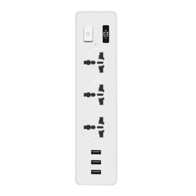 China Security door ABS flame retardant material New Arrival Hot Selling 2500w Power Smart Power Strip With 3 Usb Charger Universal Wall Socket for sale