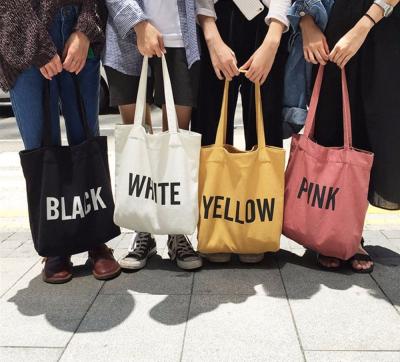 China 100% Reusable TY logo cotton tote bag canvas reusable custom shopping bags colorful small MOQ girl eco-friendly eco-friendly women for sale