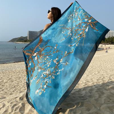 China Tianyu 2021 New Custom Logo Printed Summer Beach Grills Long Swimsuit Cover Ups Plus Size Scarves for sale