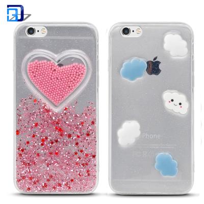 China Wholesale Bling Cute Tpu+pc Glitter Mobile Phone Cover 3D Accessories Mobile Case For iphone 6 6 plus for sale