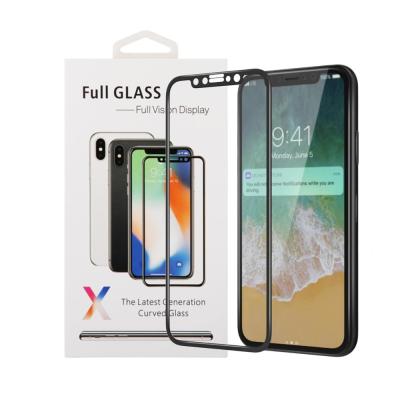 China Wholesale Mobile Phone With Retail Package 2.5D Full Coverage Clear Tempered Glass Screen Protector For iphone XS for sale