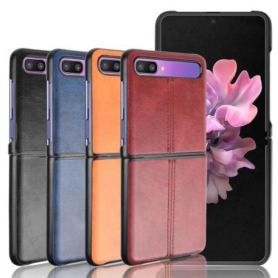 China Anti-fall For Samsung Galaxy Z Flip Phone Case PU Leather Back Cover Vintage Mobile Cases For Samsung Z Flip for sale