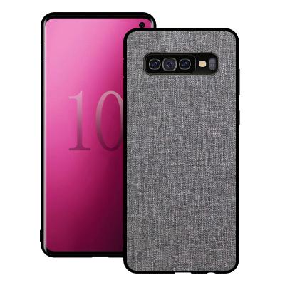 China New Arrival TPU+PC+Fabric Hybrid Canvas Fabric TPU PC Phone Case For Samsung Galaxy S10 for sale