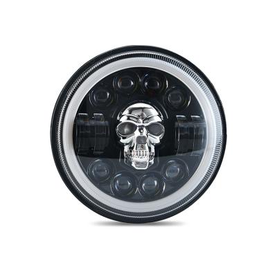 China High Beam High Quality Fashion Skull Projector Led Headlight Off Road Front Led Headlight for sale