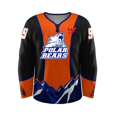 China Shirts & Custom 100% Sublimated Ice Hockey Training Jerseys Team Wear Ice Hockey Jersey Polyester Tops China Factory Polyester Shirt for sale