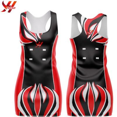 China Function Polyester Custom Popular Girl Netball Tennis Simple Breathable Dress Uniform for sale