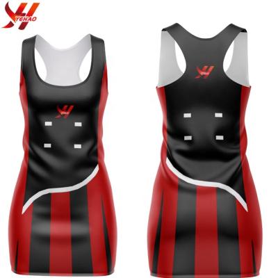 China Wholesale Custom Netball Uniforms Bibs Cheap Function Polyester Netball Tank Top Bibs Dress Body Fit Sublimation Team Gear for sale