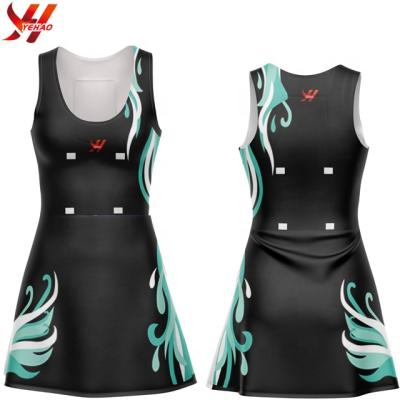 China Wholesale Function Polyester OEM Team Gear Girls Plus Size Custom Sublimation Sports Netball Uniforms Skirts Dress Tank Top Kit With Bibs for sale