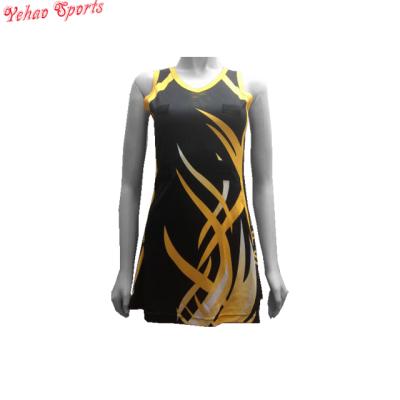 China Function Custom Design Polyester Sublimated Netball Dress for sale