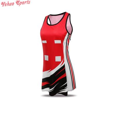 China Function Polyester Custom Sublimated Netball A Line Dress for sale