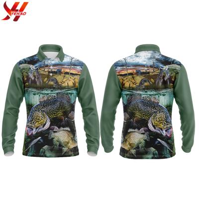 China 2020 Newest Style Antibacterial Mens Sleeve Long Fishing Shirt 50+UV Rating Fully Sublimated Fishing Tank Tops for sale