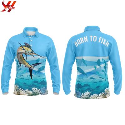 China Manufacturer Custom Quick Dry Antibacterial Tournament Fishing Shirt 100% Full Polyester Sublimation Long Sleeve Fishing Tank Top for sale