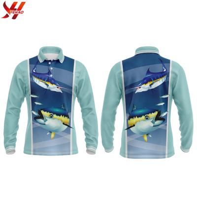 China 2020 Latest Design Antibacterial Quick Dry Long Sleeve Customize Tournament Fishing Shirt Wholesale Fully Sublimated Fishing Polo Tank Top for sale